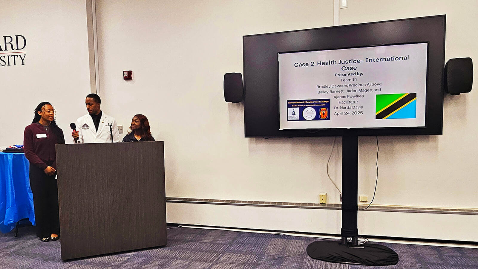Group of students presenting on Health Justice 