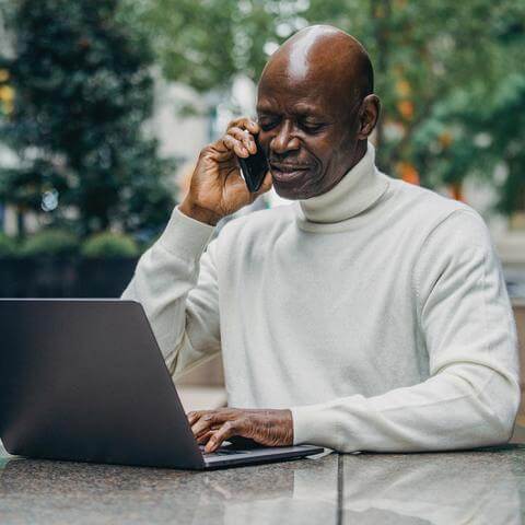 Image of student working online